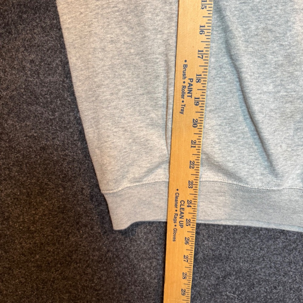 Gap Arch Logo Crewneck Sweatshirt Heather Gray Navy Blue Fleece Mens Small - Picture 6 of 6